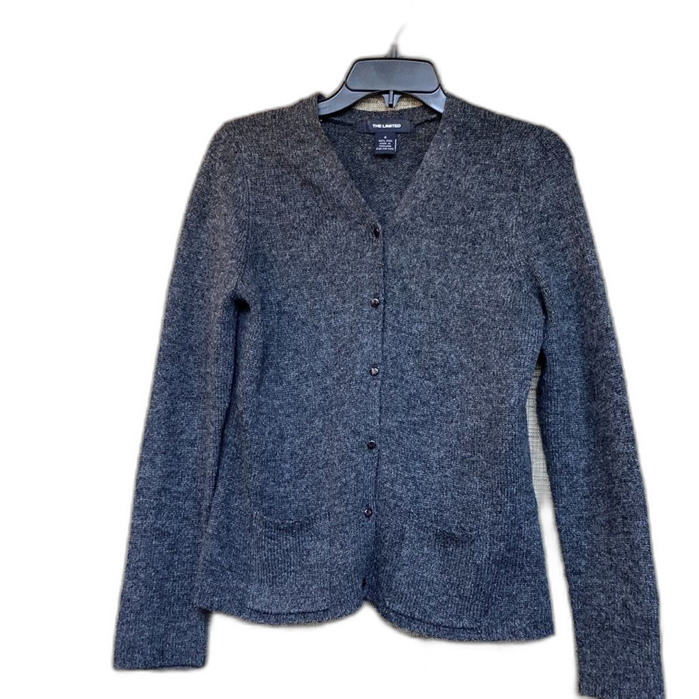 Vintage The Limited dark grey wool cardigan sweater